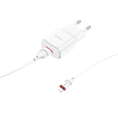 Сетевое зарядное устройство Borofone BA48A Orion (USB - Lightning) (белое) — 4